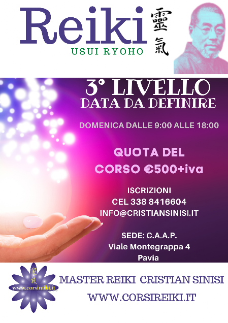 corso reiki 3° livello a stradella 